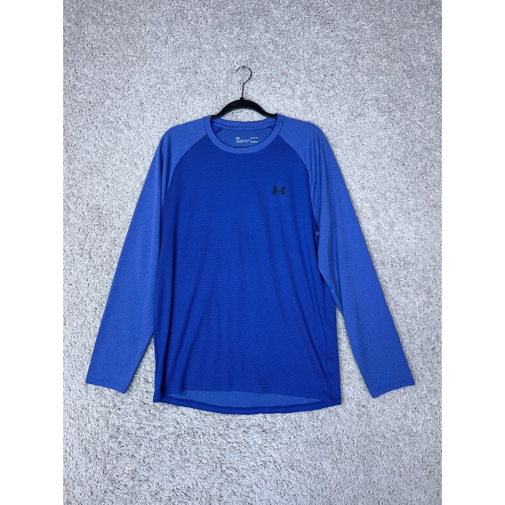 Under Armour Athletic Shirt Mens Large Blue Gym Work Out Activewear
